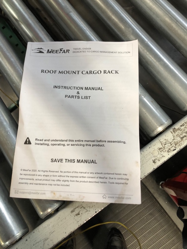 Photo 4 of ***USED* MISSING PIECES***
MeeFar Roof Rack Carrier Basket Universal Rooftop 51" X 36" X 5" + Waterproof Bag 15 Cubic Feet (44" 34" 17"), and Cargo Net with Attachment Hooks, Ratchet Straps

