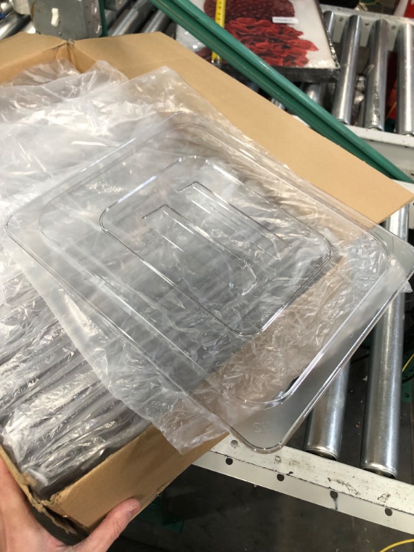 Photo 3 of 10 Pcs Plastic Food Pans with Lid 1/2 Size Stackable Clear Pan, 4'' Deep, 2.3 Gallon