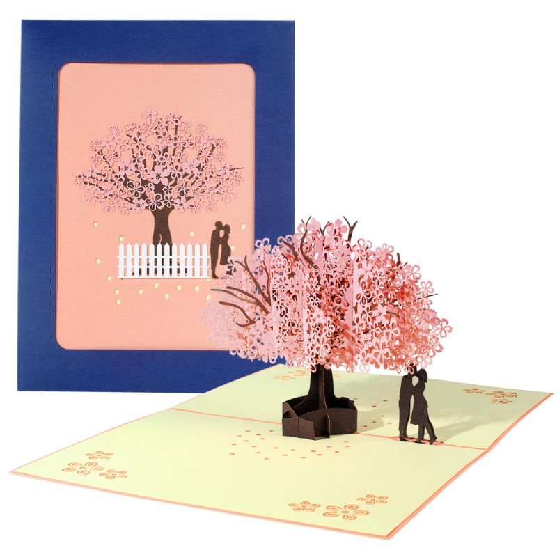 Photo 1 of **2 pack non refundable** MUSCELL Valentines Pop-Up Cherry Blossom Tree Card, 3D Pop-up Greeting Cards, Size 7.87’‘ x 5.9’‘ Cherry Tree