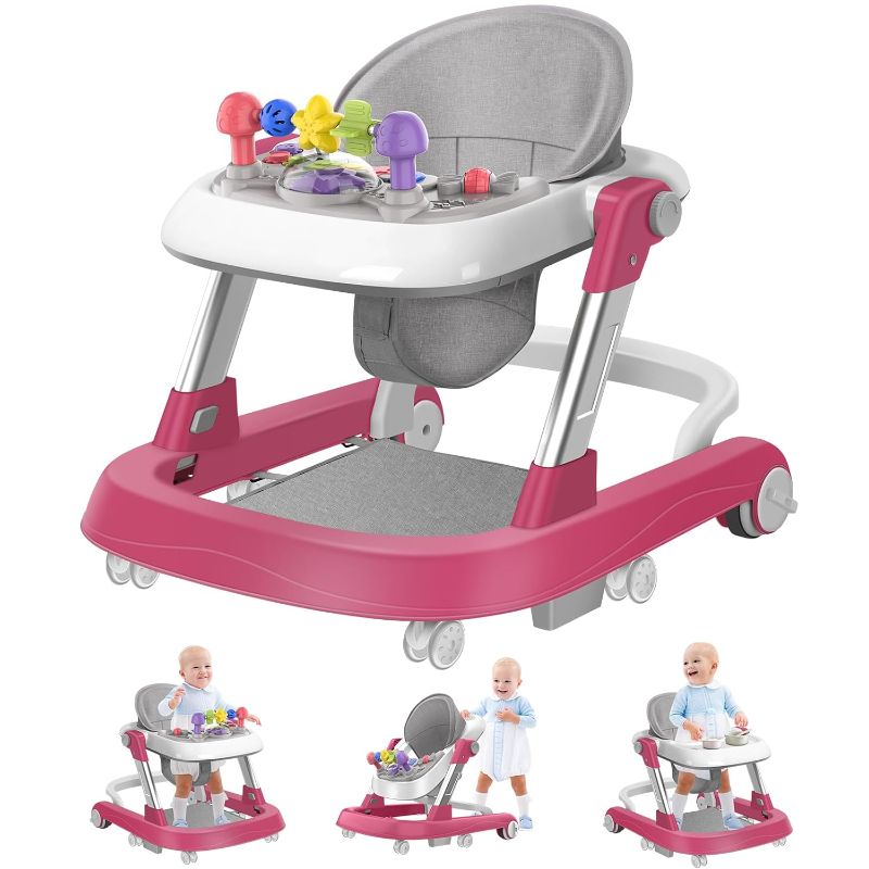 Photo 1 of Baby Walker with Wheels, 2-in-1 Activity Walker Learning-Seated, Walk-Behind,