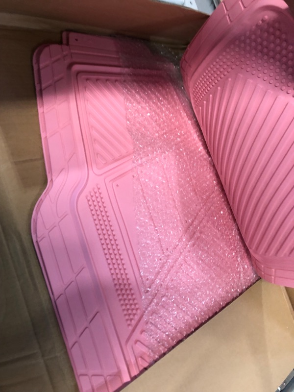 Photo 2 of CAR PASS Heavy Duty Rubber Floor Mats Pink 4-Piece Car Mat Set - Universal Waterproof Floor Mats for Car SUV Truck, Durable All-Weather Mats(All Pink)