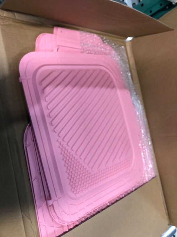 Photo 1 of CAR PASS Heavy Duty Rubber Floor Mats Pink 4-Piece Car Mat Set - Universal Waterproof Floor Mats for Car SUV Truck, Durable All-Weather Mats(All Pink)