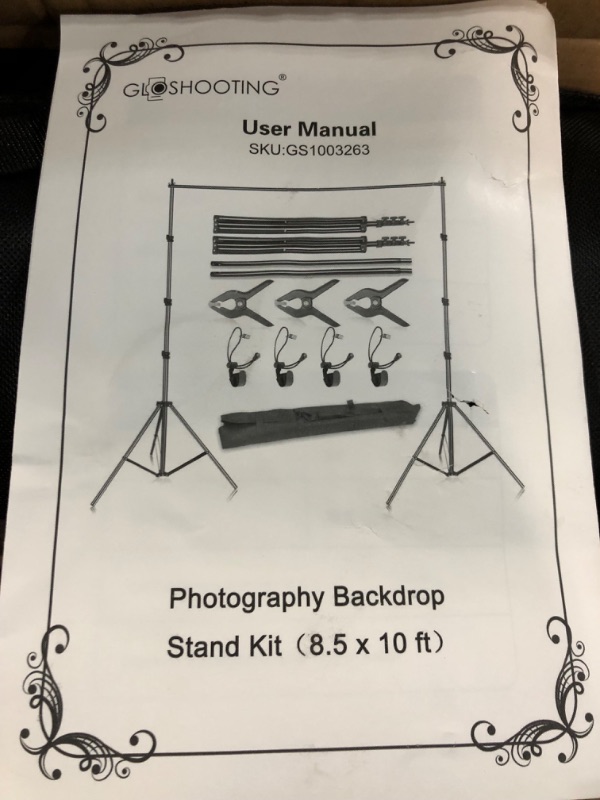 Photo 2 of GLOSHOOTING Backdrop Stand for Photoshoot, 8.5 x 10 ft Heavy Duty Back Drop Adjustable Stands, Photography 