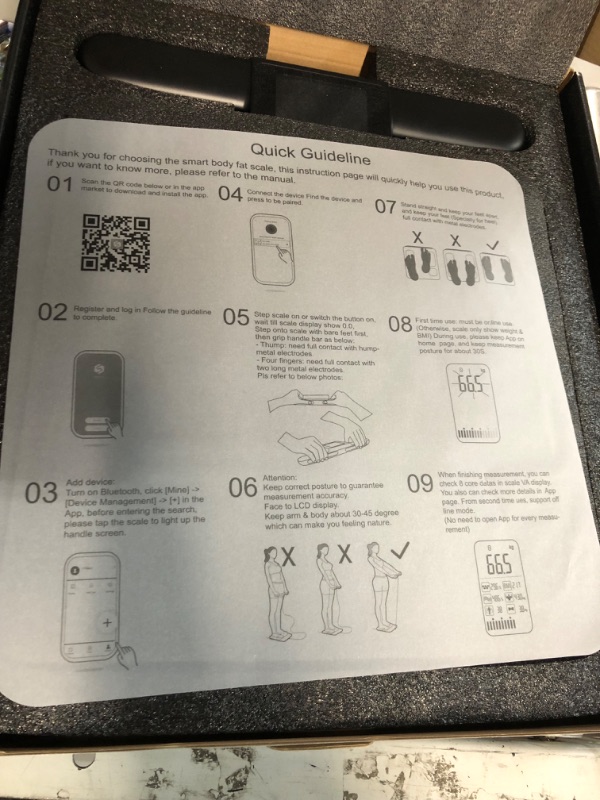 Photo 4 of Runstar Scale for Body Weight and Fat Percentage, 8 Electrodes High Precision Digital Scale for BMI 20 Body  FG2015