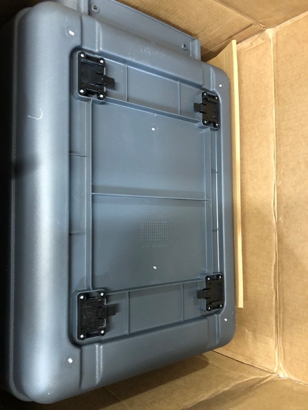 Photo 9 of ***MINOR DAMAGE**SIDE OF LID IS CRACKED*PICTURED***
SportPet Designs Plastic Kennels Rolling Plastic Wire Door Travel Dog Crate - Medium, Gray (CM-2001-CS01)