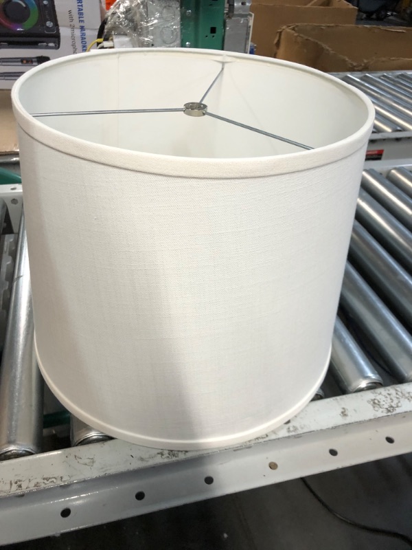 Photo 2 of  12" Top Diameter x 14" Bottom Cylinder Drum Lampshade USA Made (Linen Cream)