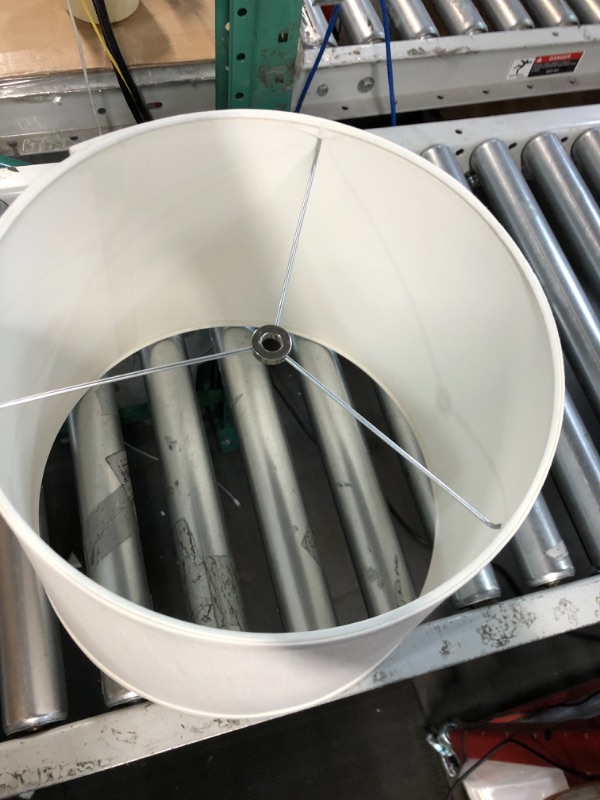 Photo 3 of  12" Top Diameter x 14" Bottom Cylinder Drum Lampshade USA Made (Linen Cream)