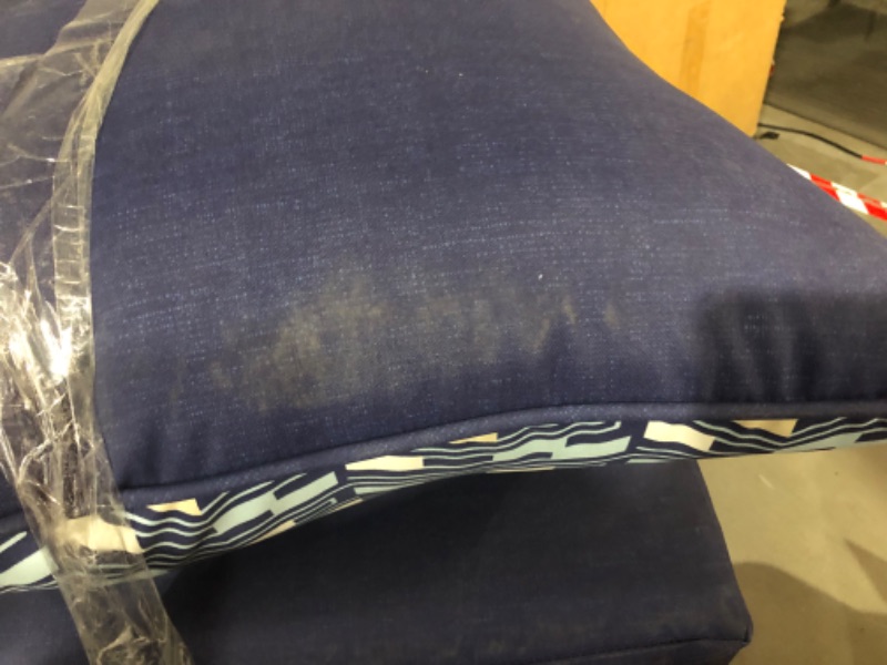 Photo 3 of ***DIRTY***
Style Selections 24-in x 24-in 2-Piece Blue Chevron Deep Seat Patio Chair Cushion