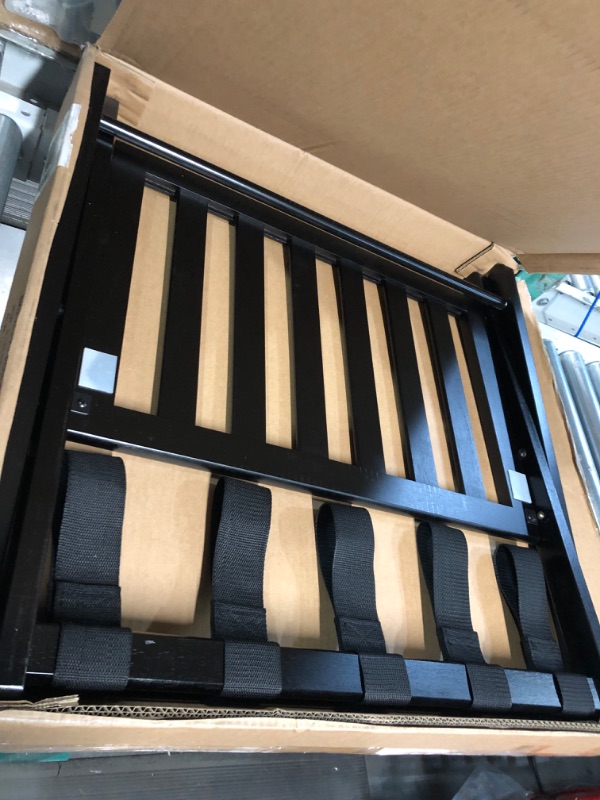 Photo 2 of (READ FULL POST) Smuxee Fully Assembled Luggage Rack for Guest Room, Bamboo Foldable Suitcase Stand with Nylon Straps, Dark Brown 