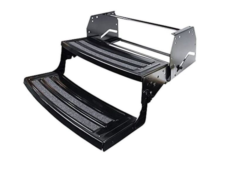 Photo 1 of ***2 STEP*** 24" Radius Double Manual Step 9" Rise for 5th Wheel RVs, Travel Trailers and Motorhomes, Black