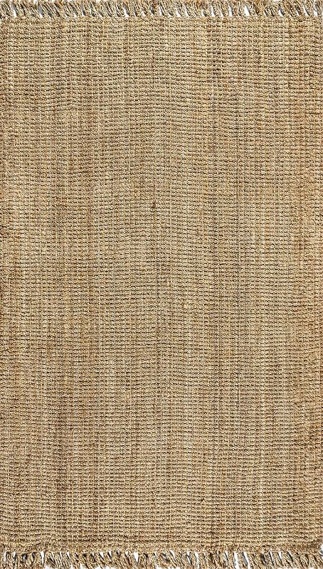 Photo 1 of ***USED - DIRTY - NO PACKAGING***
Hand Woven Chunky Jute with Fringe Area-Rug, Bohemian, for Bedroom, Kitchen, Living Room,3 X 5,Natural