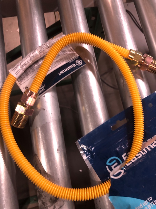 Photo 2 of Eastman 36 Inch x 3/8 Inch OD Flexible Gas Line Connector with (2) 1/2 Inch MIP Fitting Ends for Natural Gas and Liquid Propane, Stainless Steel, Yellow, 10YE505036B 36 in. Yellow