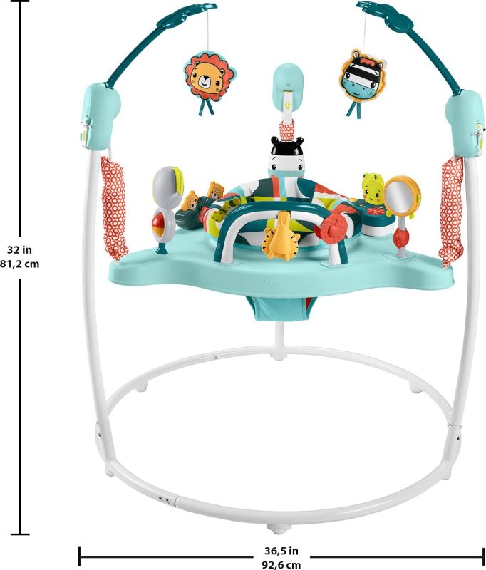 Photo 1 of (Similar to Stock Photo) Fisher-Price Baby Bouncer Colorful Corners Jumperoo Activity Center with Music Lights Sounds & Developmental Toys