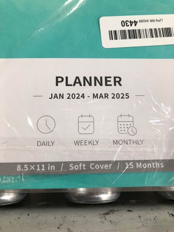 Photo 2 of RETTACY 2024 Planner - 2024 Planner 8.5 x 11, Monthly Planner 15 Month Planner, Jan 2024 - Mar 2025, 100 GSM  (Mint)