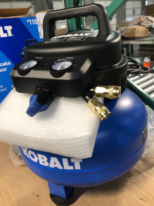 Photo 1 of Kobalt 6-Gallons Portable 150 PSI Pancake Air Compressor