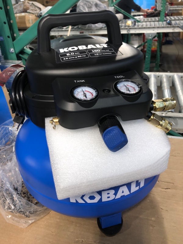 Photo 1 of Kobalt 6-Gallons Portable 150 PSI Pancake Air Compressor