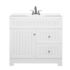 Photo 1 of **CRACKED - SEE PHOTOS**
Style Selections Ellenbee 36-in White Single Sink Bathroom Vanity 