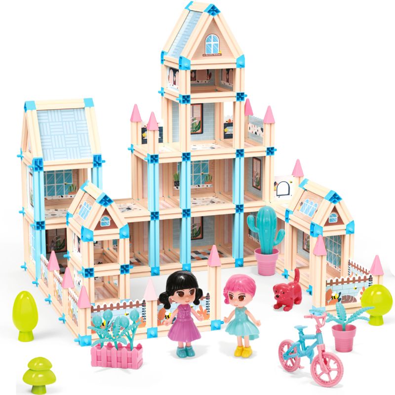 Photo 1 of 342-Piece 3D Princess Castle Villa Doll House Building Toy Set 