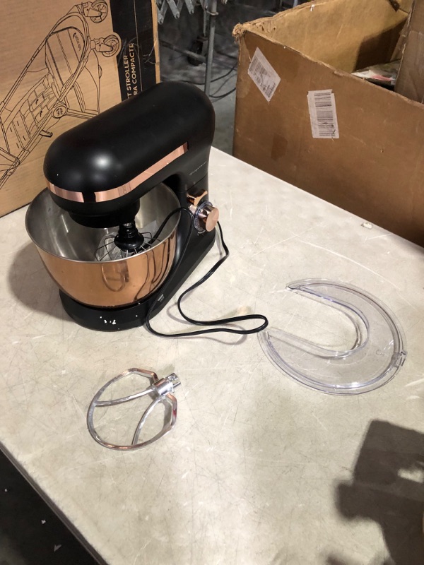 Photo 2 of **NON-REFUNDABLE**NO RETURNS**PARTS ONLY*** ***USED - LIKELY MISSING PARTS - UNABLE TO VERIFY FUNCTIONALITY***
FRIGIDAIRE ReadyPrep™ 4.75 Quart Retro Stand Mixer (Rose Gold Bowl)