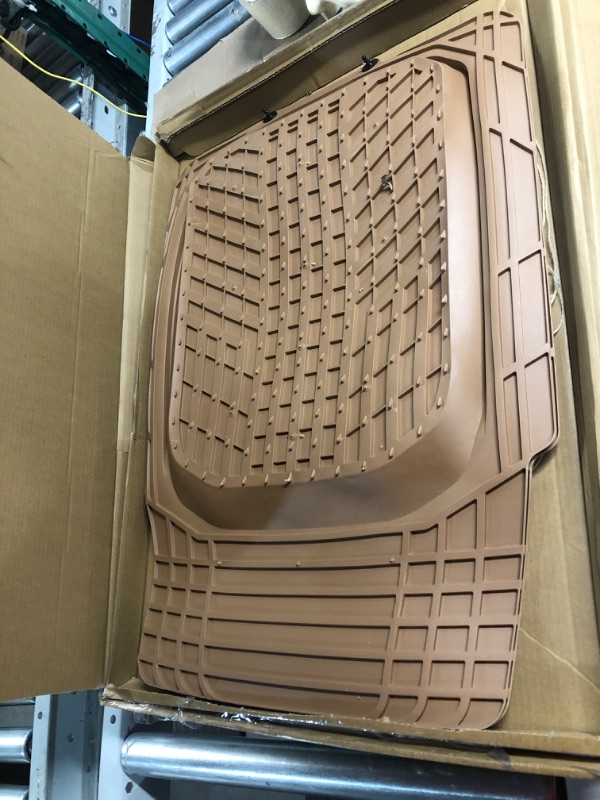 Photo 2 of Motor Trend FlexTough Plus Beige Rubber Car Floor Mats