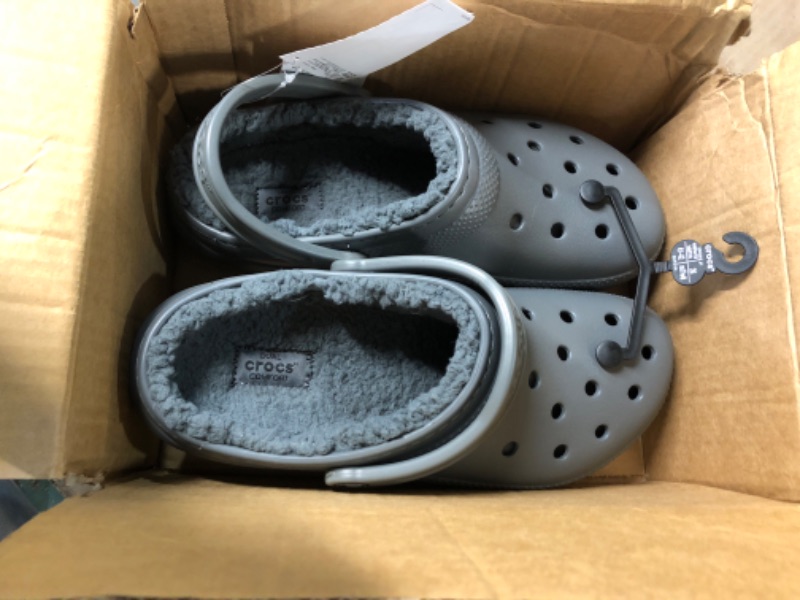 Photo 2 of Crocs Unisex-Adult Classic Lined Clog 10 Women/8 Men Slate Grey/Smoke