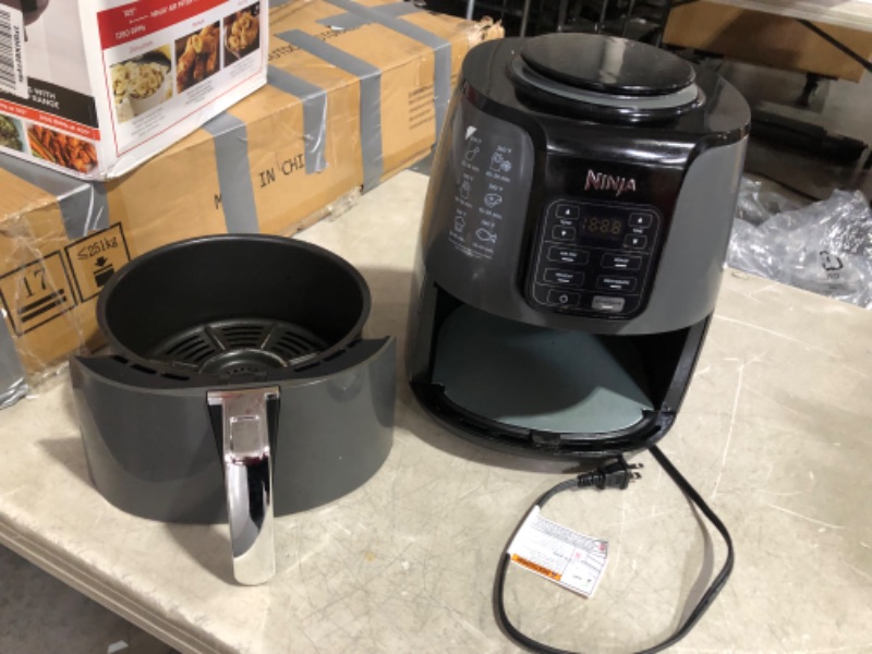 Photo 8 of ***HEAVILY USED AND DIRTY - COVERED IN GREASE - POWERS ON - UNABLE TO TEST FURTHER - SEE PICTURES***
Ninja 4 Quart Air Fryer with Reheat & Dehydrate, Black, Silver, AF100WM