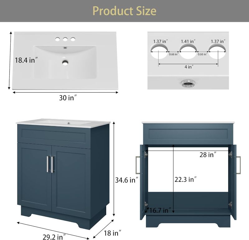 Photo 1 of (important)(read clerk notes) Bathroom Vanity with Ceramic Sink