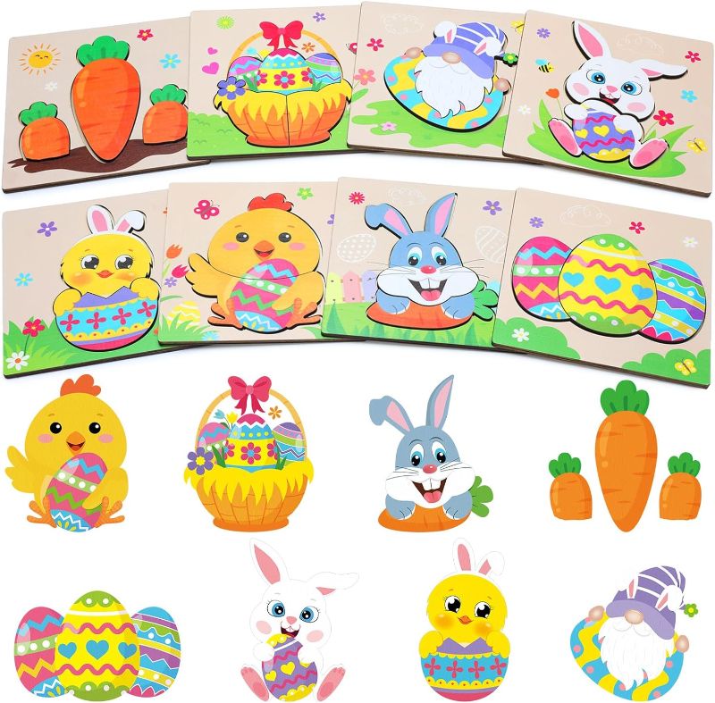 Photo 1 of 8 Pcs Easter Wood Puzzles 