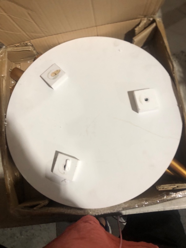 Photo 4 of ***USED - LIKELY MISSING PARTS - SCRATCHED AND SCRAPED - UNABLE TO VERIFY FUNCTIONALITY***
Apicizon Round White Side Table, Tray Nightstand Coffee End Table for Living Room, Bedroom, Small Spaces, Easy Assembly Bedside Table, 15 x 18 Inches 1 White