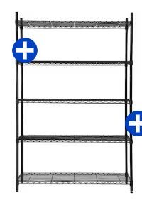 Photo 1 of Style Selections Steel 5-Tier Utility Shelving Unit (47.7-in W x 18-in D x 72-in H), BLACK