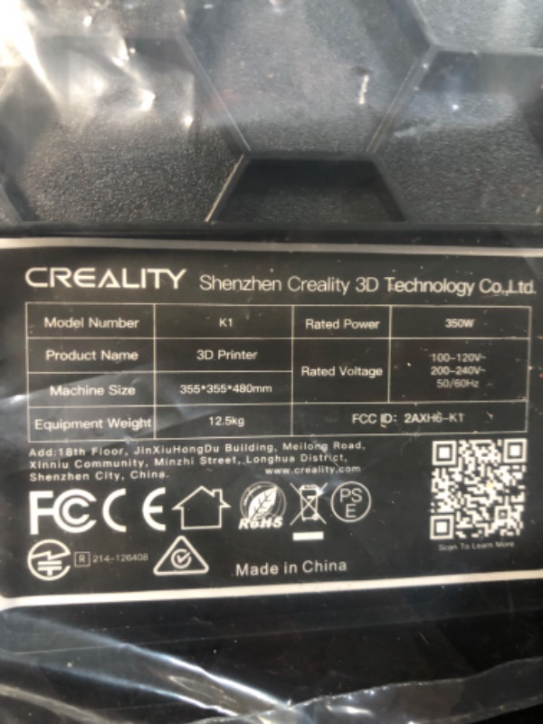 Photo 3 of Creality K1 Speedy 3D Printer, with 600mm/s Fast Printing Speed, 32mm³/s Flow Hotend, Model Cooling by Two Fans, Hands-free Auto Leveling, Quality Model Free of Ringing, Build Volume: 220*220*250mm