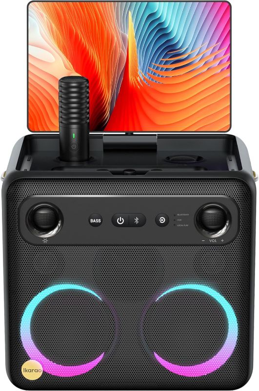 Photo 1 of *STOCK IMG AS REF* Ikarao 2024 Smart Karaoke Machine for Adults - with Lyrics Display, 64GB Karaoke Tablet, 2 Wireless Mics, Professional Karaoke System, 600W Peak Power,