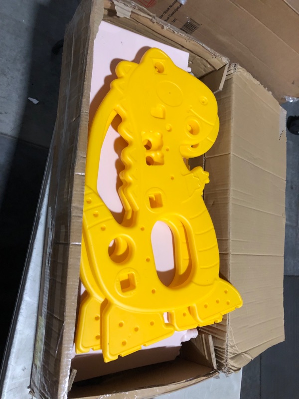 Photo 2 of ***USED - LIKELY MISSING PARTS - UNABLE TO VERIFY FUNCTIONALITY***
Sephyroth Kid Slide for Toddler Age 1-3 Indoor Plastic Slide Outdoor Playground Climber Slide Playset with Basketball Hoop & Ring Game (Dinosaur Yellow)