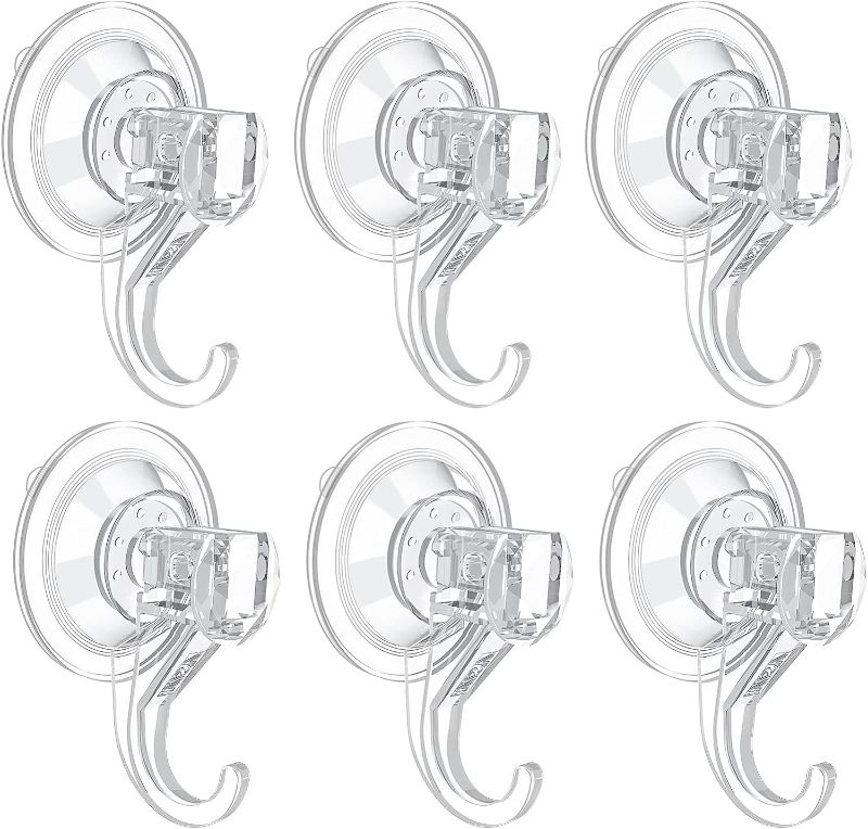 Photo 1 of 
MISSING PIECES VIS'V Suction Cup Hooks, Small Clear Heavy Duty Vacuum Suction Hooks Shower Wall Suction Cup Hangers Removable Reusable Window Glass Door Suction