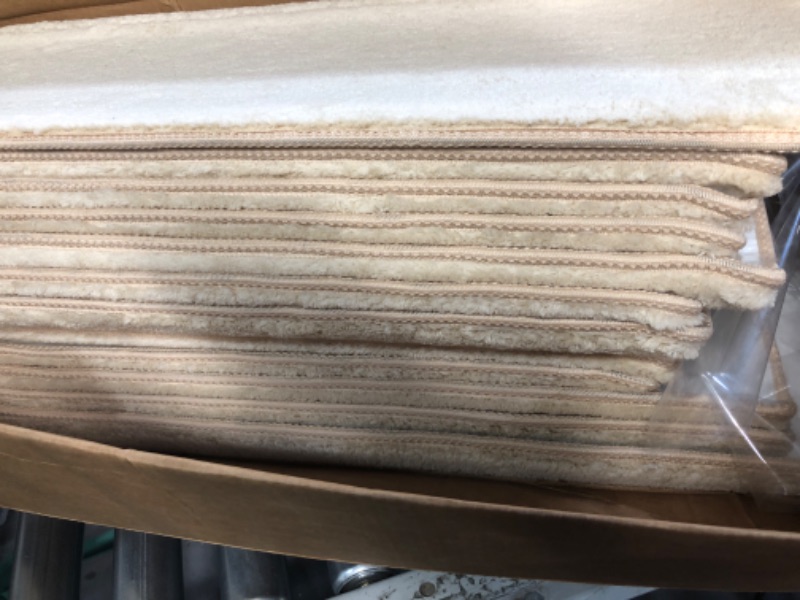 Photo 1 of ***USED - DIRTY - LIKELY MISSING PARTS - UNABLE TO VERIFY FUNCTIONALITY***
PURE ERA Carpet Stair Treads Ultra Plush Soft Bullnose Indoor Stair Protectors Pet Friendly Non-Slip Skid Resistant Tape Free Washable Reusable(14 Pieces, Beige) 14 Pieces Beige