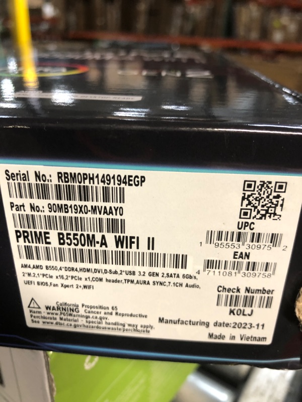 Photo 3 of ASUS Prime B550M-A AC AMD AM4 (3rd Gen Ryzen™) Micro ATX Motherboard (PCIe 4.0, WiFi, ECC Memory, 1Gb LAN, HDMI 2.1/D-Sub, 4K@60HZ, Addressable Gen 2 RGB Header and Aura Sync)