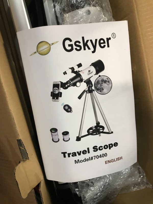 Photo 4 of Gskyer Telescope, 70mm Aperture 400mm AZ Mount Astronomical Refracting Telescope for Kids Beginners - Travel Telescope with Carry Bag, Phone Adapter and Wireless Remote