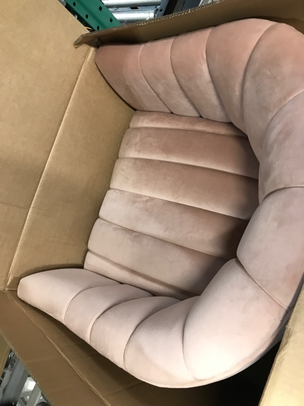 Photo 1 of ***USED - MIGHT BE MISSING PARTS***
Dewhut Oversized Pumpkin Couch Accent Chair, Modern Comfy Velvet Upholstered Barrel Chairs, Luxury Single Sofa Armchair for Living Room, Waiting Room, Office and Vanity, (Pink)