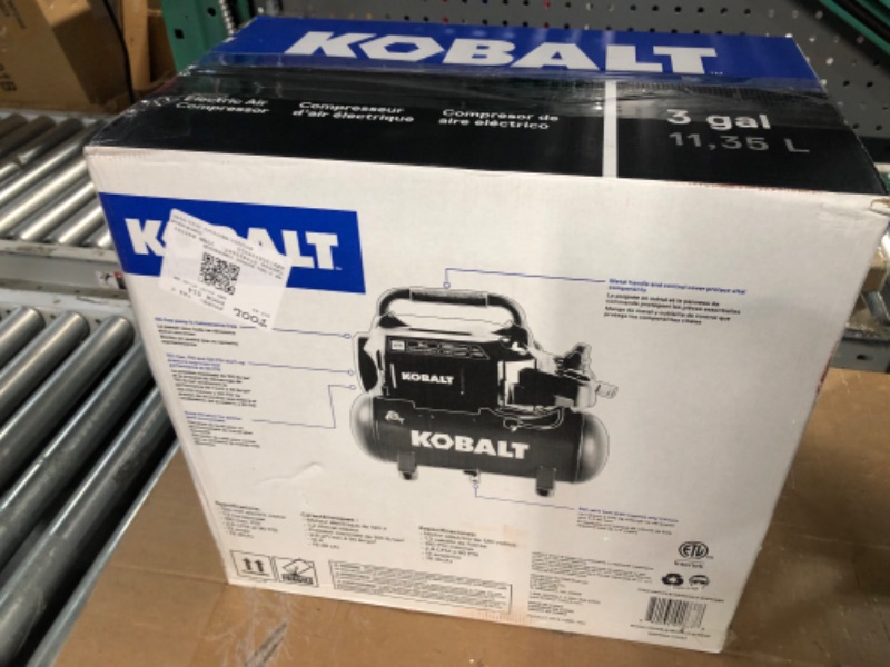 Photo 2 of Kobalt 3-Gallon Portable 150-PSI Electric Hot Dog Air Compressor