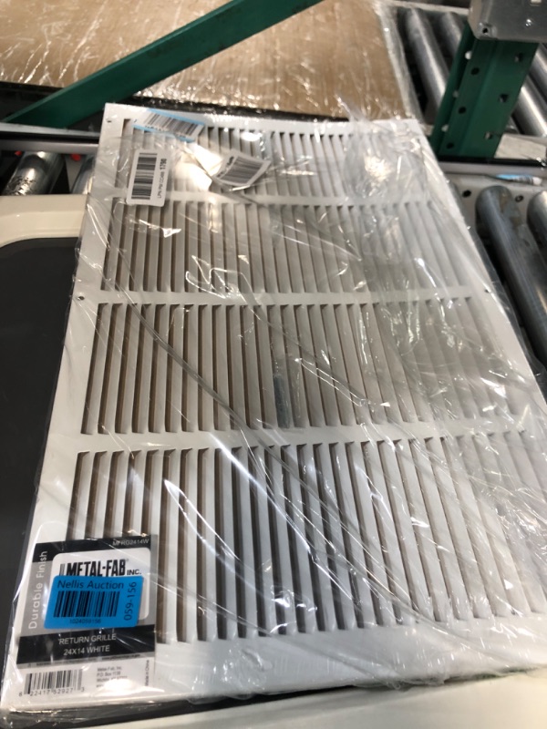 Photo 2 of 24"w X 14"h Steel Return Air Grilles - Sidewall and Ceiling - HVAC Duct Cover - White [Outer Dimensions: 25.75"w X 15.75"h] 24 X 14 White