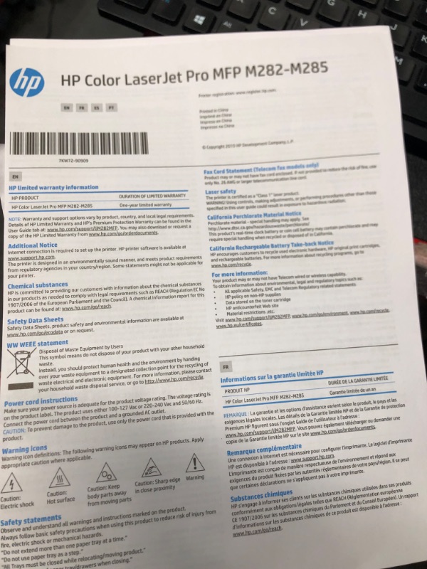 Photo 7 of HP Color LaserJet Pro M283fdw Wireless All-in-One Laser Printer, Remote Mobile Print, Scan & Copy, Duplex Printing, Works with Alexa (7KW75A), White