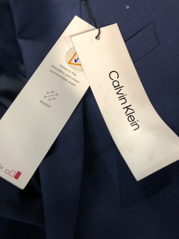 Photo 3 of Calvin Klein Men's Slim Fit Suit Separates 44 Short Slim Fit Suit Separates Blue Twill