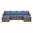 Photo 1 of *BOX 1 OF 3 ONLY* Spruce Creek 6 Piece Aluminum Wicker Outdoor Sectional Set with CushionGuard Lake Twist Cushions