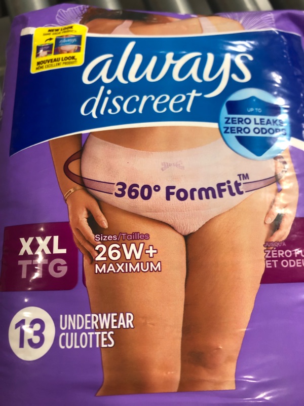 Photo 2 of (XXL) Always Discreet Adult Postpartum Incontinence Underwear for Women 