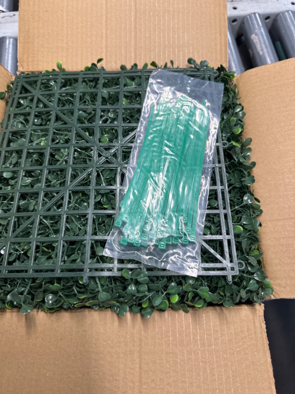 Photo 1 of Bybeton Artificial Grass Wall Panel,10"x 10"(12Pcs) Boxwood Faux Green Wall Panels 