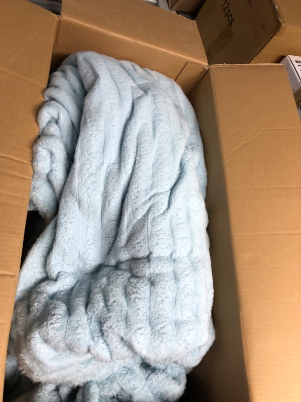 Photo 2 of 
Microplush Fleece Blanket - Full/Queen Blanket - Light Blue - Lightweight Soft Blanket for Bed, Sofa, Couch, Camping, and Travel