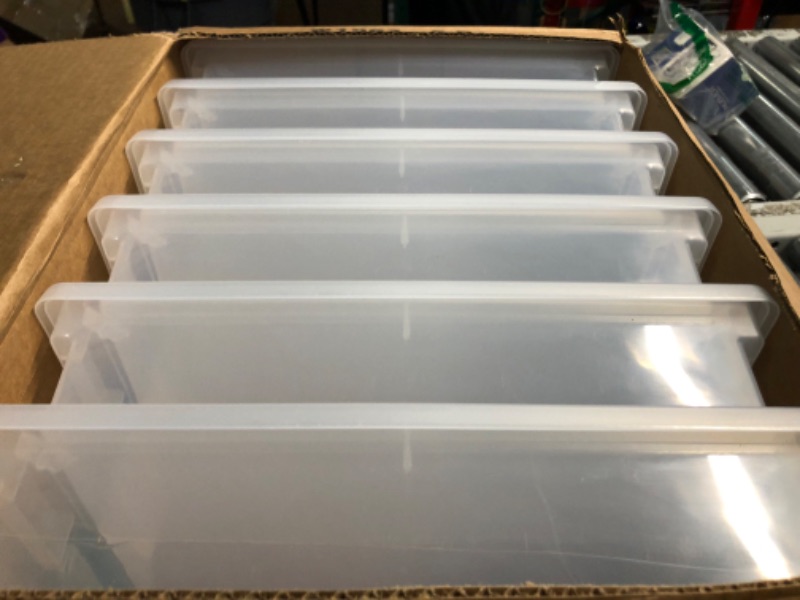 Photo 3 of 
IRIS USA 6 Quart Large Clip Box, 4 Pack, Clear Plastic Storage Container Bins with Latching Lids, Organizing Container for Home, Office and School Supplies,