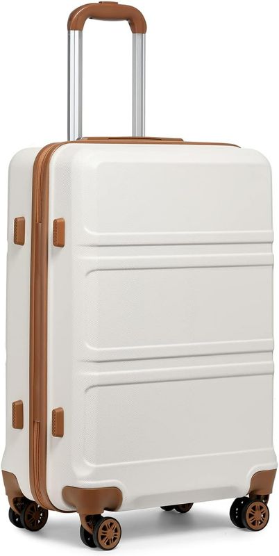 Photo 1 of 
Kono 20'' Carry on Luggage Lightweight with Spinner Wheel TSA Lock Hardside Luggage Airline Approved Carry on Suitcase Cream White