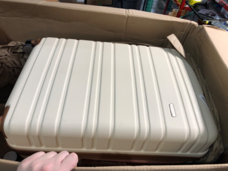 Photo 1 of 
Kono 20'' Carry on Luggage Lightweight with Spinner Wheel TSA Lock Hardside Luggage Airline Approved Carry on Suitcase Cream White