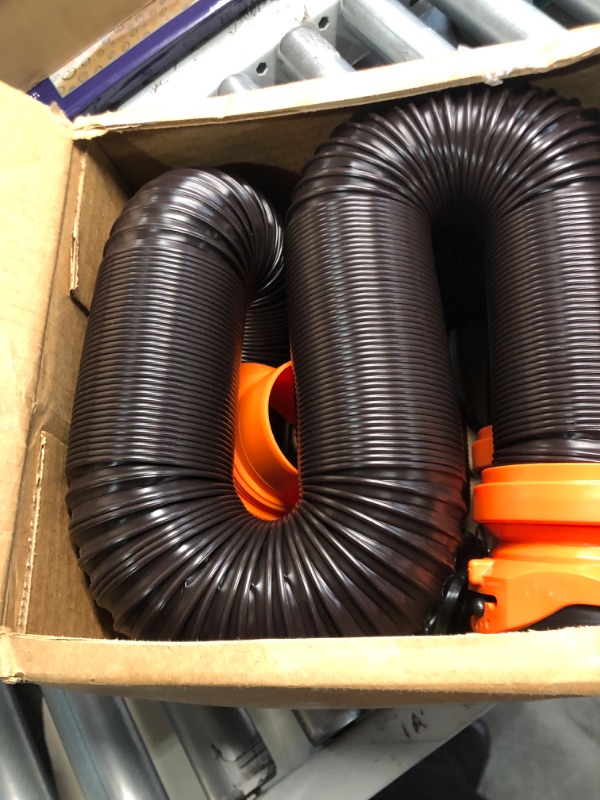 Photo 1 of 
Camco RhinoFLEX 20-Ft Camper/RV Sewer Hose Kit - Features Clear Elbow Fitting w/Removable 4-in-1 Adapter - Connects to 3” Slip or 3”/3.5”/4” 
